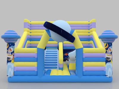 China PVC Inflatable Castle Blue Ocean Bounce House 16yrs Slip And Slide Bounce House for sale