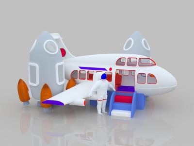 China Plane Themed Slip And Slide Bounce House Rental Children'S Jumping Castle With Slide Inflatable OEM for sale