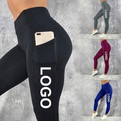 China Breathable Pocket Yoga Pants Women Butt Crac! crack! Workout Leggings High Waist Tummy Control Gym Sport Leggings With Side Pockets for sale