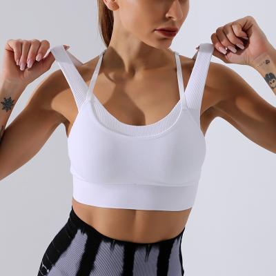 China Breathable Seamless Top Women Fitness Bra Sports Crop Tops Workout Padded Yoga Bra for sale