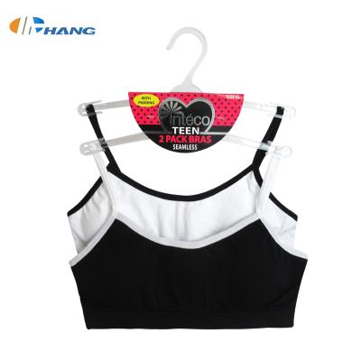 China QUICK DRY Solid Soft Solid Cotton Thin Cup Teenage Girls Underwear Kid Maid Tank Tops Small Padded Bra With Adjustable Shoulder Strap for sale