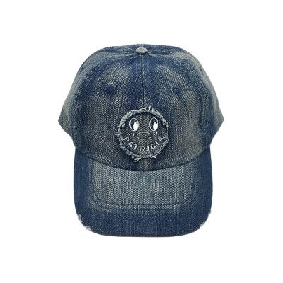 China JOINT Custom Embroidered Denim Kids Sport Hats Customize Unstructured Vintage Toddler Kids Baseball Cap for sale