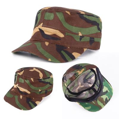 China Image Manufacturer Wholesale Desiner Custom Flat Military Army Round Caps Hats With Logo for sale