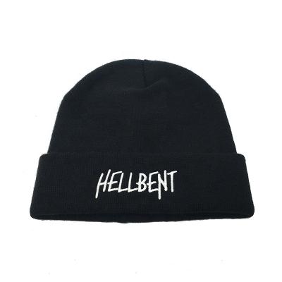 China COMMON Beanie Winter Knitting Hat With High Quality Custom Warm Knitted Embroidery for sale