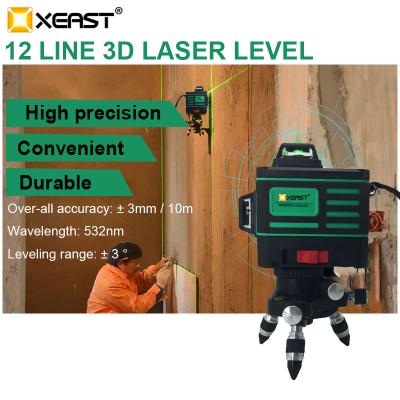 China Line Level XE-360G Vertical And Horizontal Self-Leveling Cross Line 360 ​​XEAST 12 Green Laser Level 130*130*90mm for sale