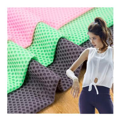 China Hot Sale Sustainable Breathable Underwear Sports Fabric 79%nylon 21%spandex Mesh Knit Jacquard Fabric Honeycomb for sale