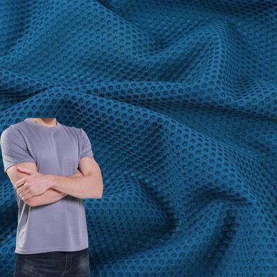 China Nylon 19% Stretch 81% Stretch 4 Way High Density Knitting Honeycomb Mesh Yoga Sports Wear Fabric For Bra T-Shirt for sale