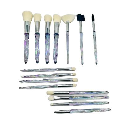 China 15pcs Crystal Shiny Diamond Eye Makeup Brush Set Plastic + Nylon Cosmetic Brushes for sale