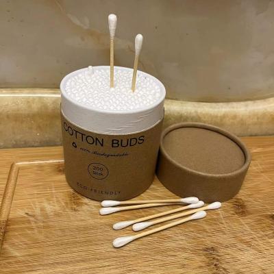 China Personal Care Natural Bamboo Cotton Buds For Makeup Ear Cleaning Cotton Buds Stick Bamboo Swab for sale