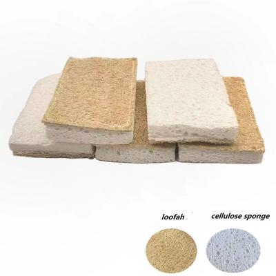 China Sustainable Biodegrable Kitchen Loofah Cellulose Sponge Coconut Coir Cooking Dishwashing Loofah Scrub Sponge for sale