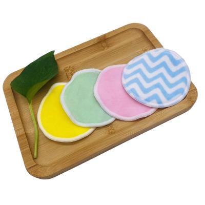 China Sustainable Colorful Eco-Friendly Washable Bamboo Cotton Pads Biodegradable Organic Cotton Makeup Remover Pads for sale