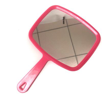 China Good Customized Logo Single Side Hand Held Handle Makeup Desk Cosmetic Hand Mirror for sale