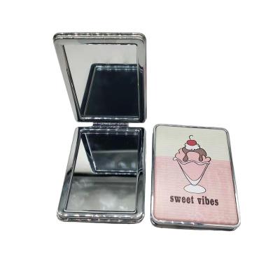 China Lighted Square Folding Double Sided Pocket Portable Makeup Mirror for sale