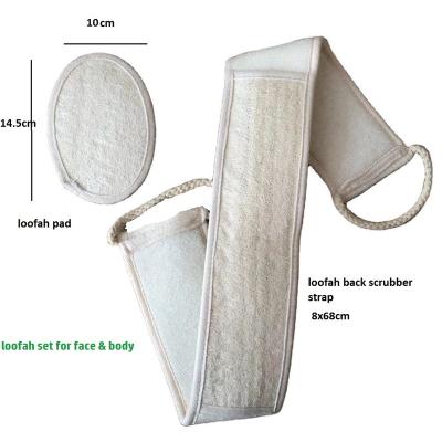 China EXFOLIATE Natural Long Soft Body Back Back Massager Loofah Strap Bath Belt for sale