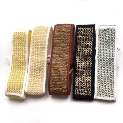 China EXFOLIATE Top Selling Exfoliating Pure Natural Back Scrubber Sisal Loofah Back Strap Bath Shower Body Scrubber Belt for sale