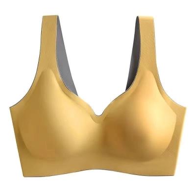 China New Women's One-Piece Hot Latex Without Underwire Soft Bra Comfort Women Sleep Wear Vest Bra for sale