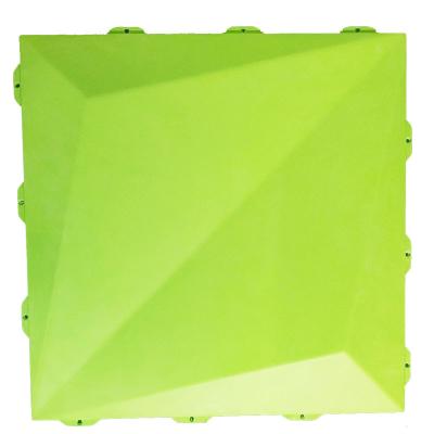 China Modern artificial green wood grass plate wall panel ripple plastic stone water wall panels bamboo wpc interior or acustic exterior for sale