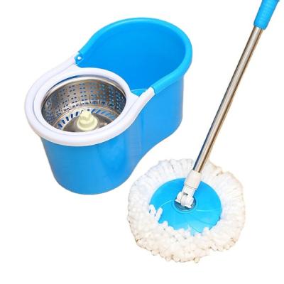 China Sustainable Hot Selling Brooms Floor Cleaning Absorbent Stick Handle Rotating Broom Set With Plastic Broom Bucket for sale