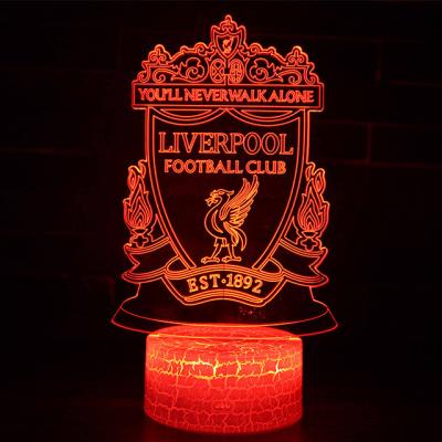 China 7 Colors Flashing/16 Colors Factory Sale Liverpool Club Football Remote Control Acrylic Led Lights, Dolphin Shaped 3d Night Light, High Quality 3d Illusion Led Football Light for sale