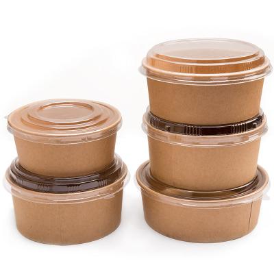 China HARD AND THICK Maker Cardboard Disposable Salad Container Bowl With Lid for sale