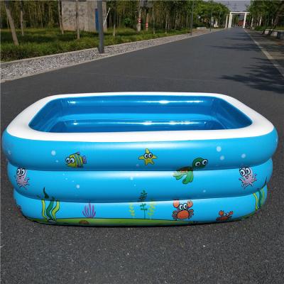 China Outdoor Kids Pool Above Ground Multilayer Environmental Funny Cute Printing Bubble PVC Inflatable Pool Piscina Bottom Ground for sale