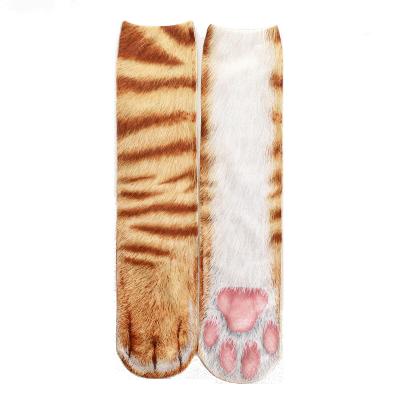 China OEM Antibacterial 3D Wholesale Custom Logo Printed Popular Animal Paw Socks Animal Feet Printing Socks for sale