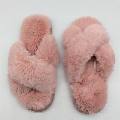 China New Fashion Trend Design Plush Fur Women Slippers Furry Furry Bedroom Slippers Women Home Slippers For Women for sale