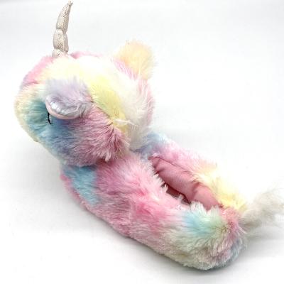 China Cushioning OEM Fluffy Fuzzy Anti-slip Home Indoor Cartoon Plush Animal Slippers for sale