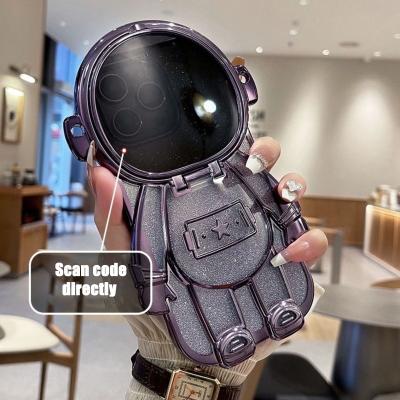 China Luxury Waterproof Astronaut Stand Phone Holder Plating Case For Pro 11 12 13 Pro Max Glitter Clear Shockproof Bumper iPhone 14 Max Cover for sale