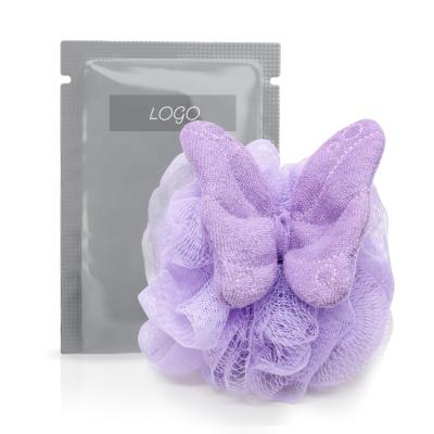 China All Natural Cute Animal Shower Bath Mesh Bath Pouf Eco Exfoliating Butterfly Bath Loofah Sponge For Kids for sale