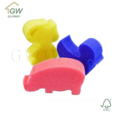 China New 2020 Skin Care Super Soft Wash Clean Cleansing Exfoliating Animal Shaped Natural DIY Baby Body Bath Sponge for sale