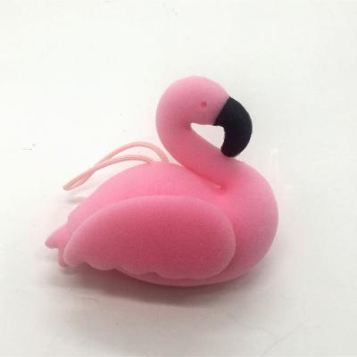 China EXFOLIATE Custom Pink Cute Duck Body Scrub Soft Kid Baby Kids Sponge Bath Scrubber For Exfoliating for sale