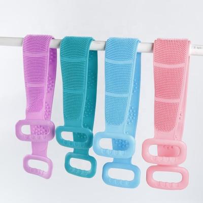 China EXFOLIATING Hot Sale Silicone Bath Body Brush Exfoliating Long Silicone Back Body Scrubber For Shower for sale