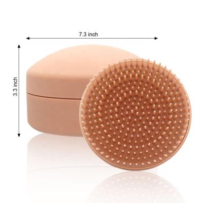 China Small Round Pink Mini Hair Brush Waterproof Pocket Hair Brushes LOGO Printing Portable Soft Teeth With Mirror for sale