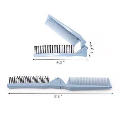 China Custom Hair Brush Waterproof and Comb Plastic Portable Folding Foldable Hairbrush for Salon Home Travel for sale