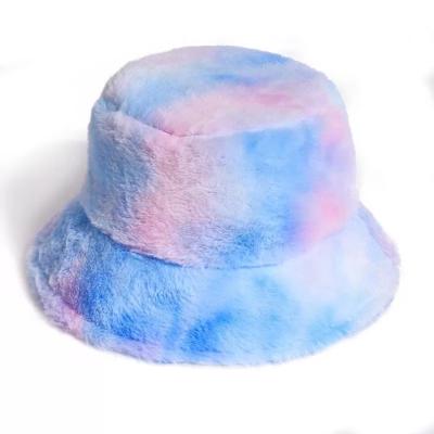 China China Manufacturers Wholesale Comfortable Winter Keep Warm Custom Tie Dye Women Fashion Furry Bucket Hats for sale