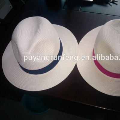 China Striped paper panama hat/white natural men panama hat/wholesale promotion panma hat for sale