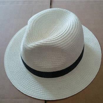 China Striped Straw Customized White Paper Panama Hat Mens Panama Felted Hat Hats for sale