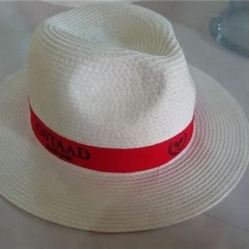 China Striped Mens Panama Hat Fedora Hat With Ribbon Customized Logo for sale