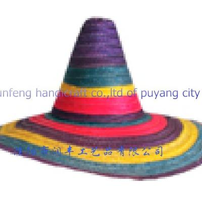 China handmade customized wide brim colorful mexican sombrero straw hat for sale