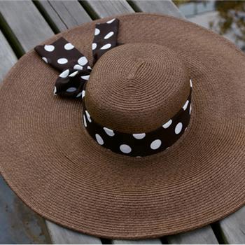 China Handmade Straw Brim Beach Sun Wide Brown Paper Wide Hat for sale