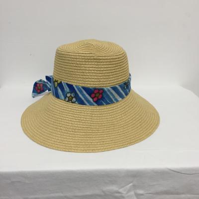 China Handmade Natural Wide Brim Straw Folding Paper Sun Hat for sale