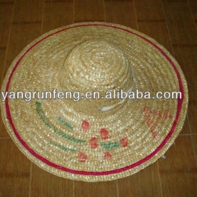 China Malaysia Wheat Straw Farmers Striped Hat 20 for sale