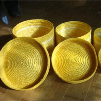 China Handmade Round Straw Viable Baskets Storage Boxes for sale