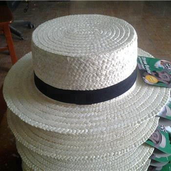 China Round Lid Straw Hat Handmade Straw Hat Customized Logo for sale