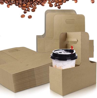 China High Quality Recyclable Paper Cup Holder Cardboard Coffee Paper Cup Holder 2/4 Cup Holder for sale