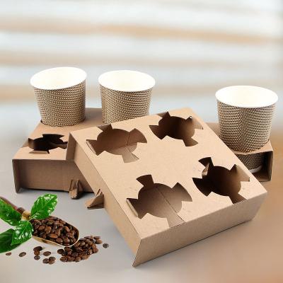 China 2 and 4 Custom Printed Reusable Wholesale Reusable Packing Cup Beverage Carrier Paperboard Coffee Cup Beverage Carriers for sale