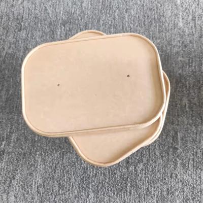 China High Quality Disposable Food Grade Kraft Paper Disposable Lid For Square Kraft Paper Bowls for sale