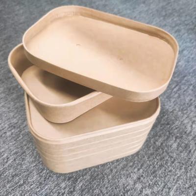 China Wholesale Customized Good Quality Disposable Kraft Paper Lids For Square Kraft Paper Bowls for sale