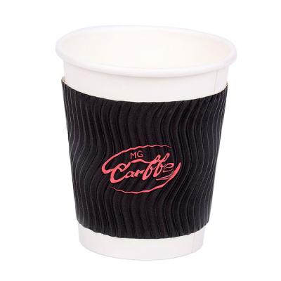 China PLA Biodegradable Disposable Printed Wallpaper Caffe Double Cup for sale